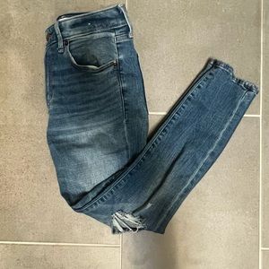 Abercrombie and Fitch super skinny ankle high rise ripped jeans 6S